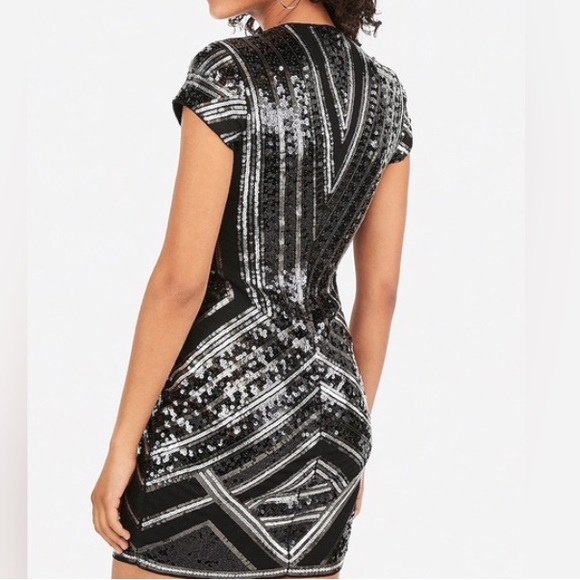 Express sequined deep V minidress, Small - Picture 6 of 10